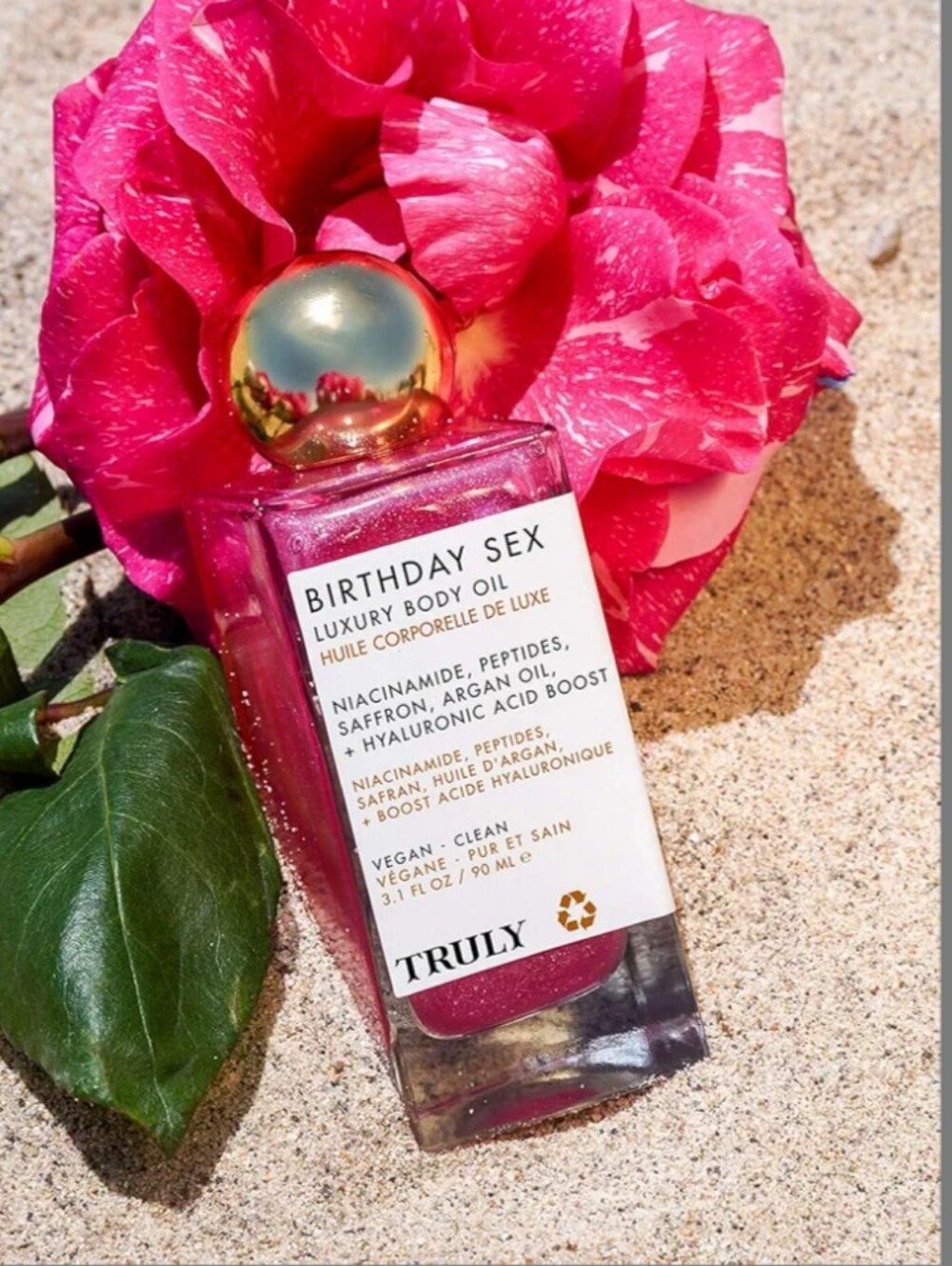 TRULY Birthday Sex Luxury Body Oil — Hot Pink & Gold Nwob
